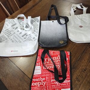 Lululemon 3 Small, 1 Large Tote Bags Set